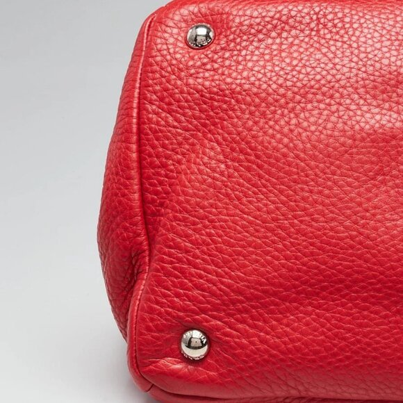 Prada Blue Vitello Daino Leather Convertible Shopping Tote Bag - Picture 5 of 12